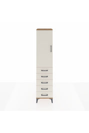 Hyperion Dolap Tek Raflı 5 Çekmeceli Tek Askılı 44x44x195 Çam-Aytaşı