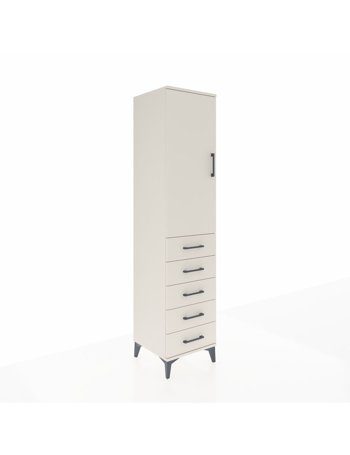 Hyperion Dolap 3 Raflı 5 Çekmeceli Tek Kapaklı 44x44x195 Aytaşı-Aytaşı