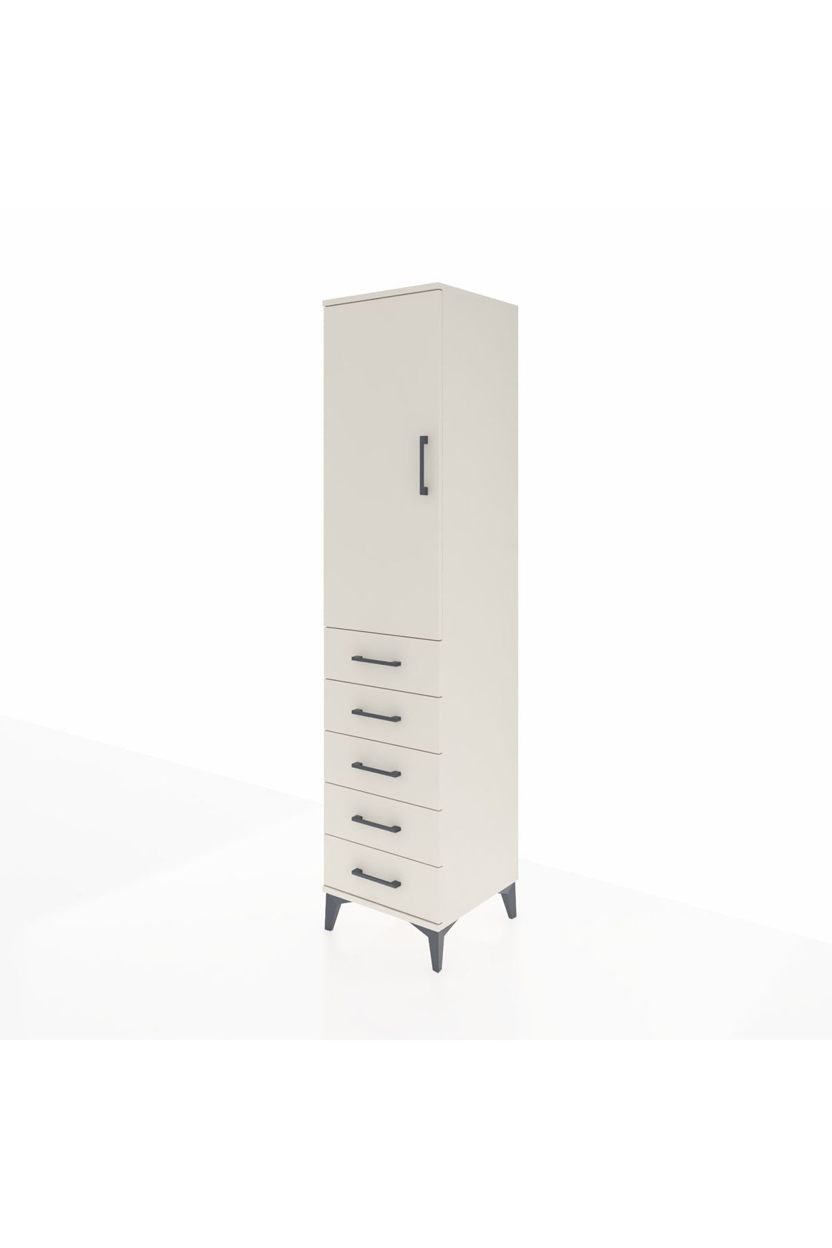 Hyperion Dolap 3 Raflı 5 Çekmeceli Tek Kapaklı 44x44x195 Aytaşı-Aytaşı