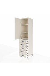 Hyperion Dolap 3 Raflı 5 Çekmeceli Tek Kapaklı 44x44x195 Aytaşı-Aytaşı