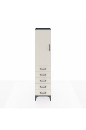 Hyperion Dolap 3 Raflı 5 Çekmeceli Tek Kapaklı 44x44x195 Antrasit-Aytaşı