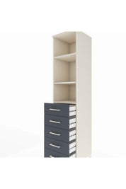 Hyperion Dolap 3 Raflı 5 Çekmeceli 44x44x195 Aytaşı-Antrasit