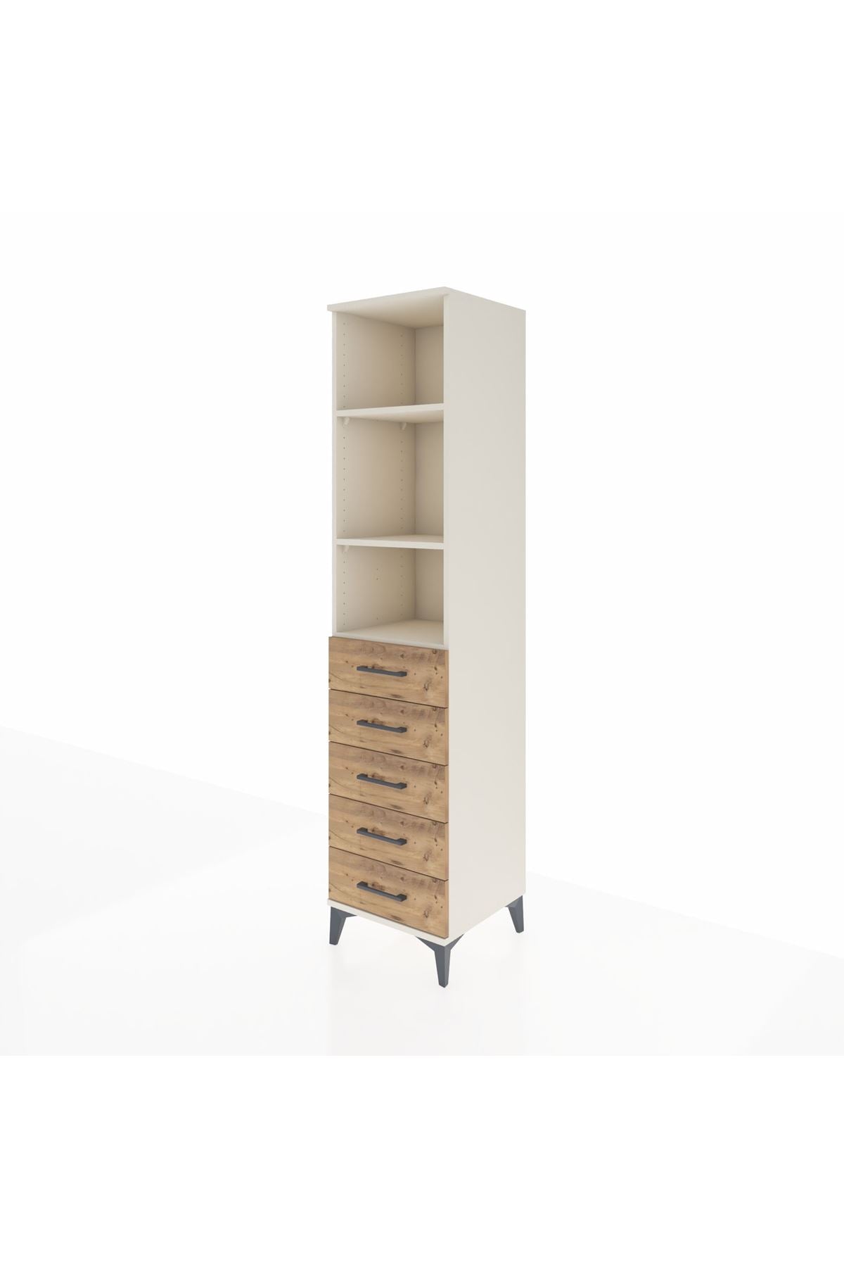 Hyperion Dolap 3 Raflı 5 Çekmeceli 44x44x195 Aytaşı-Çam