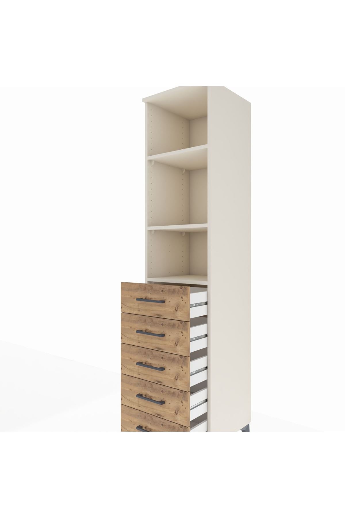 Hyperion Dolap 3 Raflı 5 Çekmeceli 44x44x195 Aytaşı-Çam