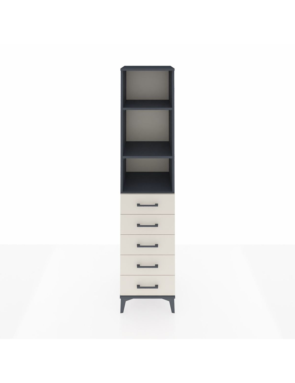 Hyperion Dolap 3 Raflı 5 Çekmeceli 44x44x195 Antrasit-Aytaşı