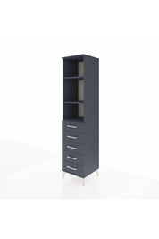 Hyperion Dolap 3 Raflı 5 Çekmeceli 44x44x195 Antrasit-Antrasit