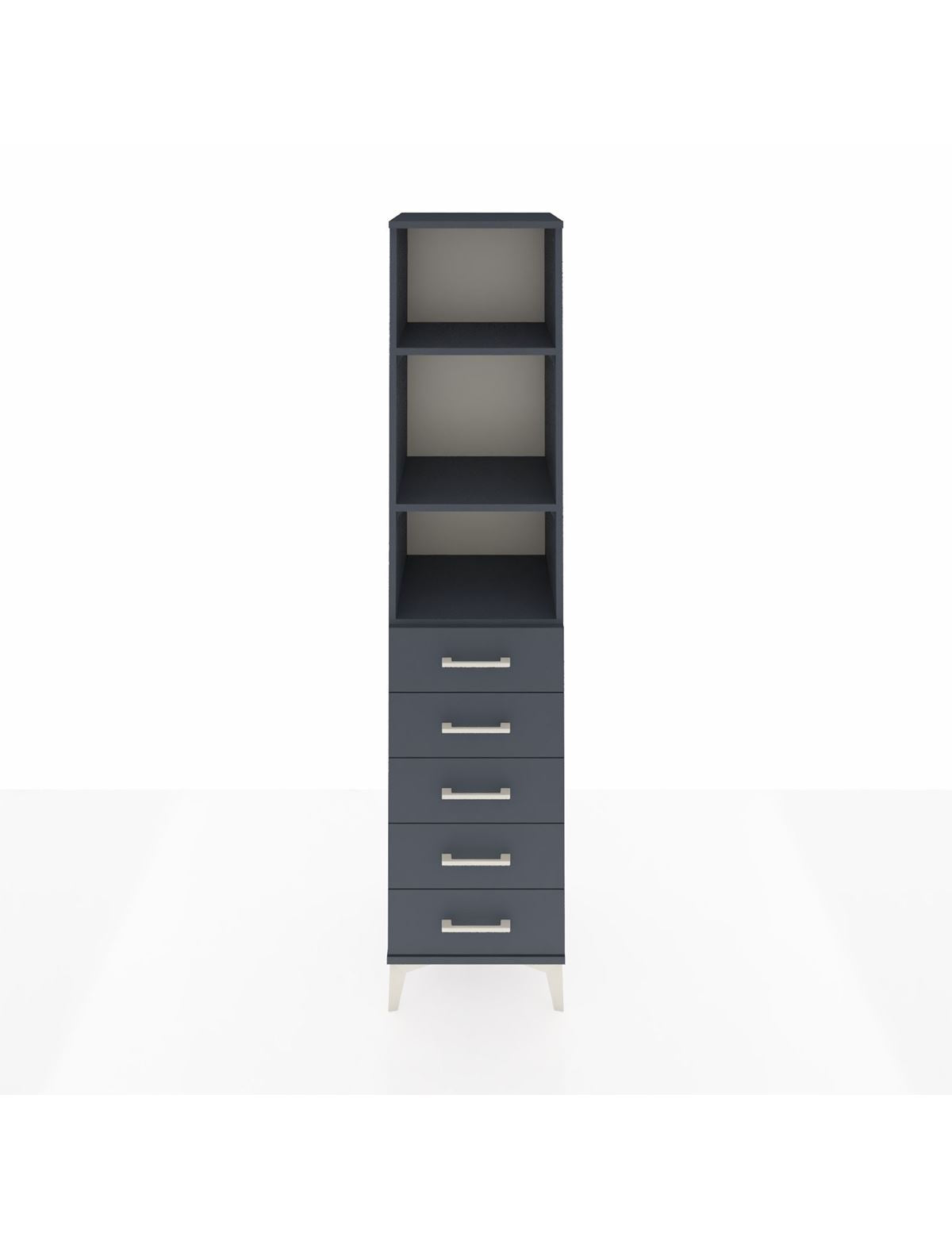 Hyperion Dolap 3 Raflı 5 Çekmeceli 44x44x195 Antrasit-Antrasit