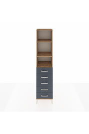 Hyperion Dolap 3 Raflı 5 Çekmeceli 44x44x195 Çam-Antrasit