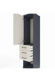 Hyperion Dolap Tek Raflı 3 Çekmeceli Tek Askılı 44x44x195 Antrasit-Aytaşı