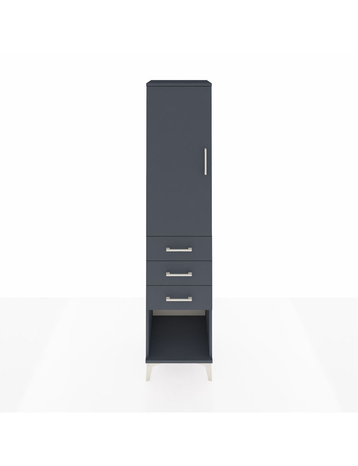 Hyperion Dolap Tek Raflı 3 Çekmeceli Tek Askılı 44x44x195 Antrasit-Antrasit