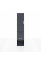 Hyperion Dolap Tek Raflı 3 Çekmeceli Tek Askılı 44x44x195 Antrasit-Antrasit