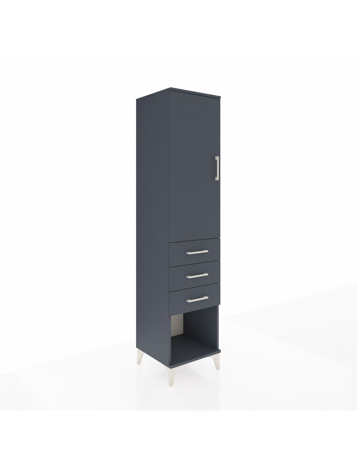 Hyperion Dolap Tek Raflı 3 Çekmeceli Tek Askılı 44x44x195 Antrasit-Antrasit