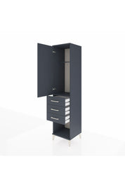 Hyperion Dolap Tek Raflı 3 Çekmeceli Tek Askılı 44x44x195 Antrasit-Antrasit