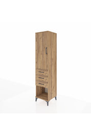Hyperion Dolap Tek Raflı 3 Çekmeceli Tek Askılı 44x44x195 Çam-Çam