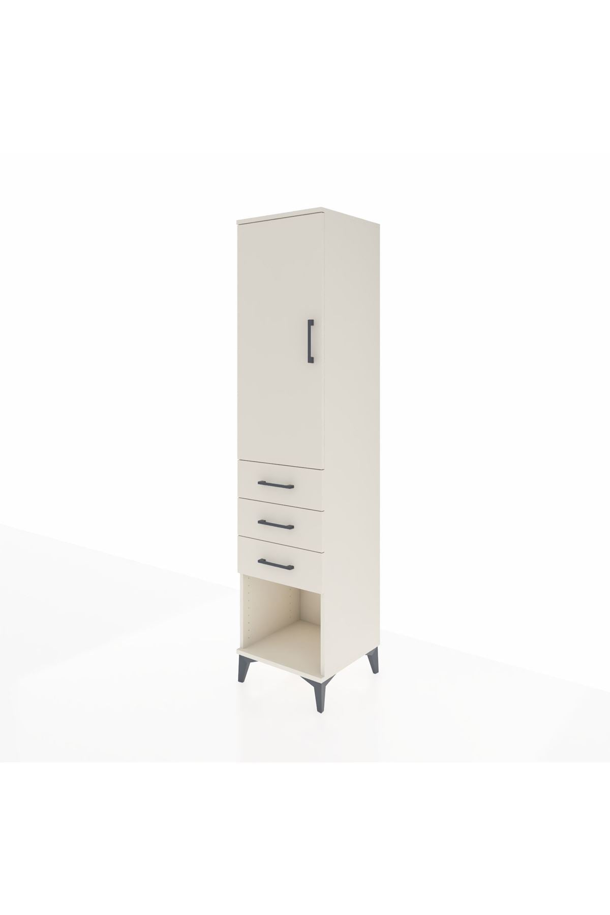 Hyperion Dolap 3 Raflı 3 Çekmeceli Tek Kapaklı 44x44x195 Aytaşı-Aytaşı