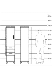 Hyperion Dolap 3 Raflı 3 Çekmeceli Tek Kapaklı 44x44x195 Aytaşı-Aytaşı