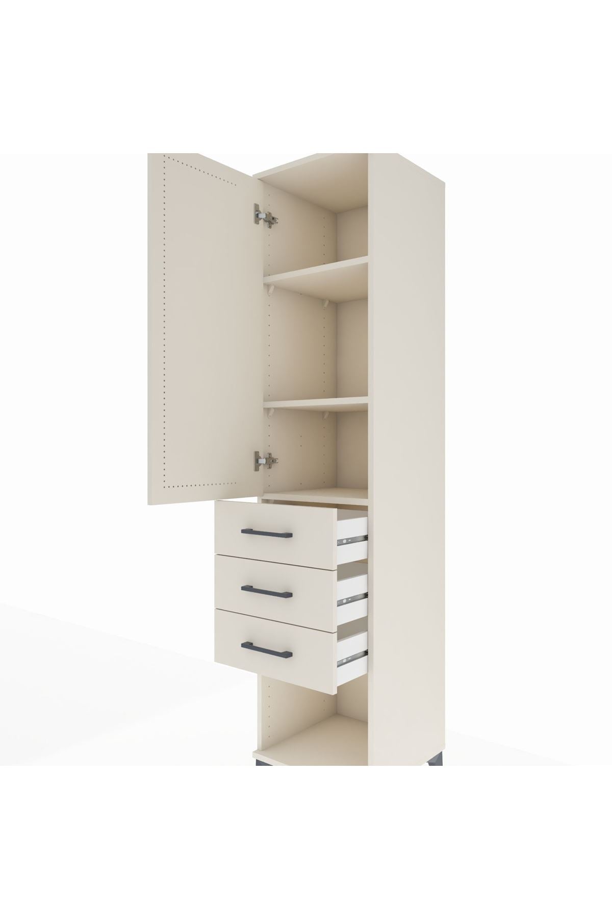 Hyperion Dolap 3 Raflı 3 Çekmeceli Tek Kapaklı 44x44x195 Aytaşı-Aytaşı