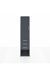 Hyperion Dolap 3 Raflı 3 Çekmeceli Tek Kapaklı 44x44x195 Antrasit-Antrasit