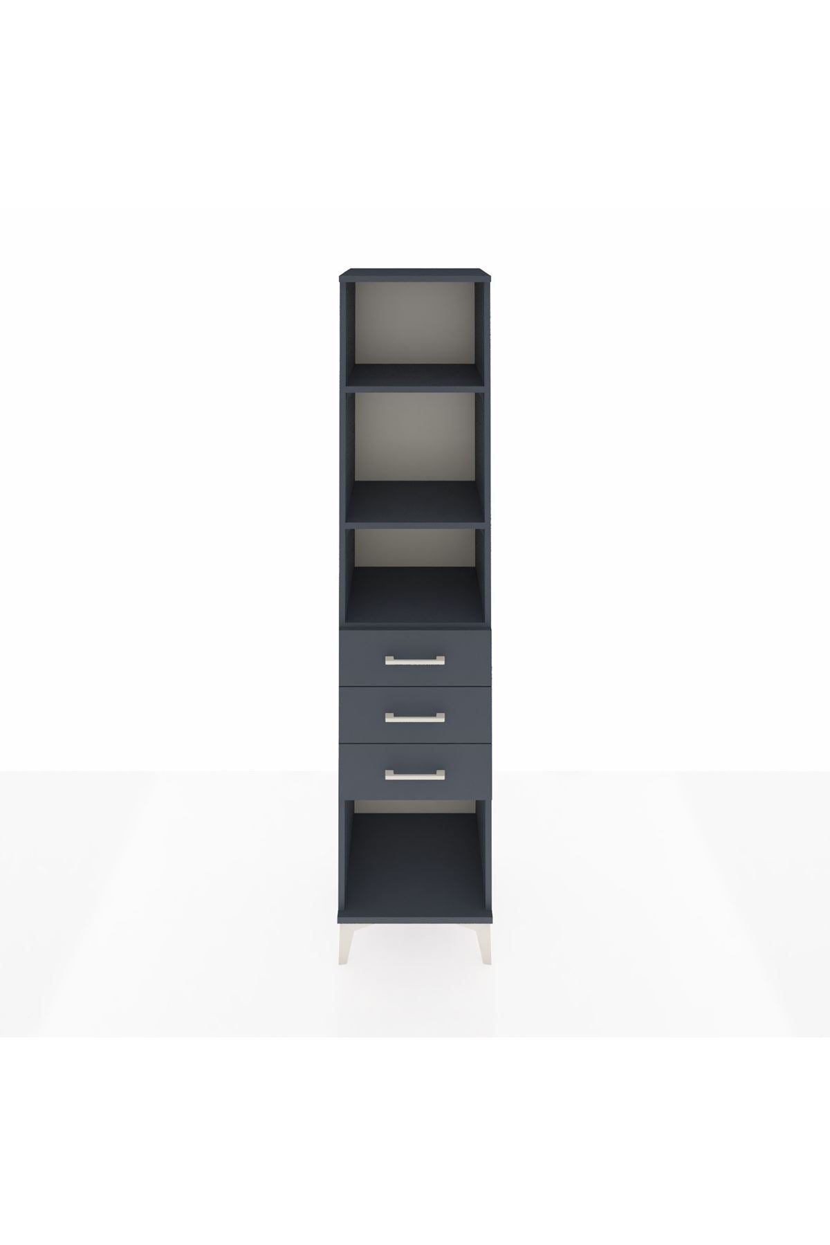 Hyperion Dolap 3 Raflı 3 Çekmeceli 44x44x195 Antrasit-Antrasit