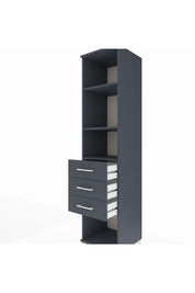 Hyperion Dolap 3 Raflı 3 Çekmeceli 44x44x195 Antrasit-Antrasit