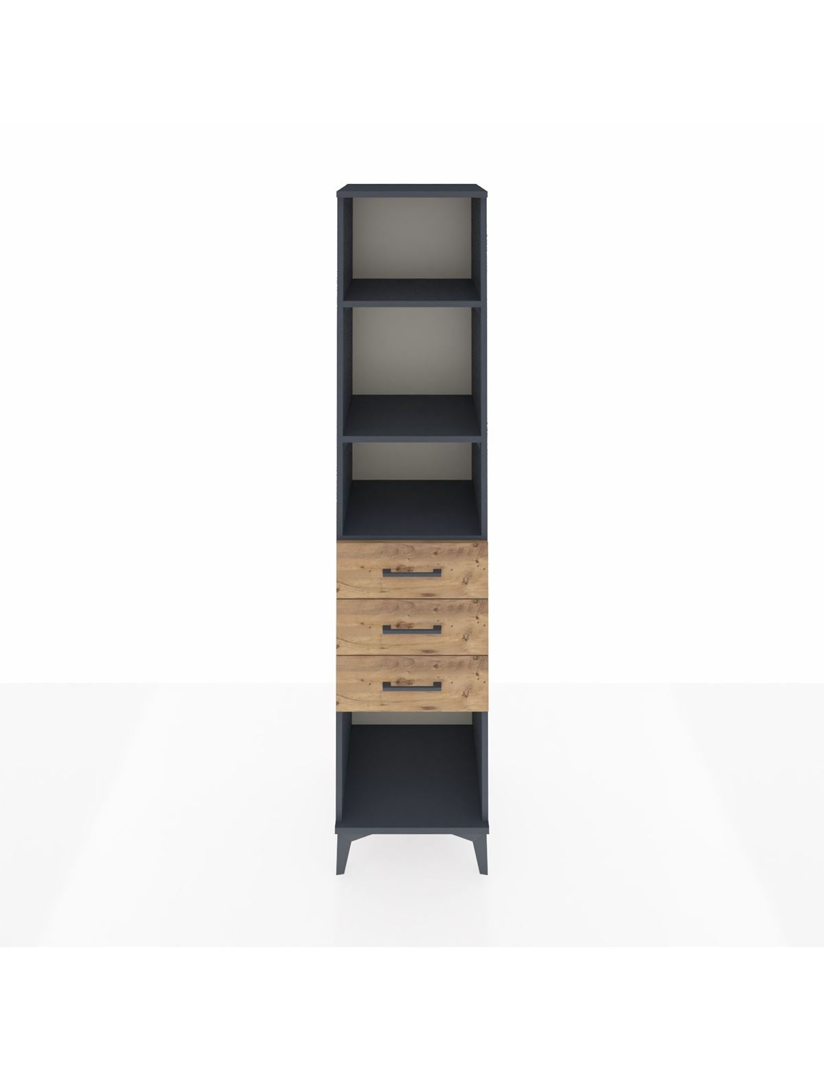 Hyperion Dolap 3 Raflı 3 Çekmeceli 44x44x195 Antrasit-Çam