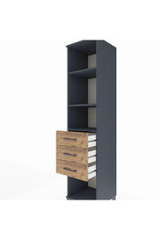 Hyperion Dolap 3 Raflı 3 Çekmeceli 44x44x195 Antrasit-Çam