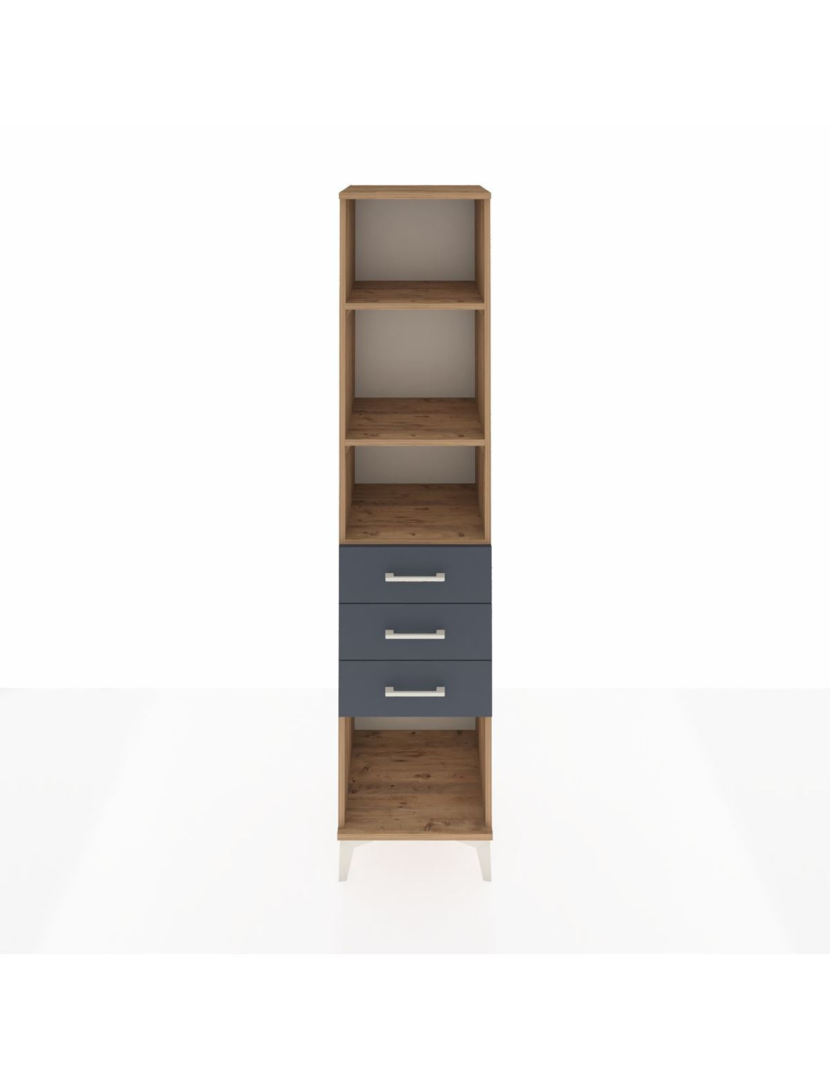 Hyperion Dolap 3 Raflı 3 Çekmeceli 44x44x195 Çam-Antrasit