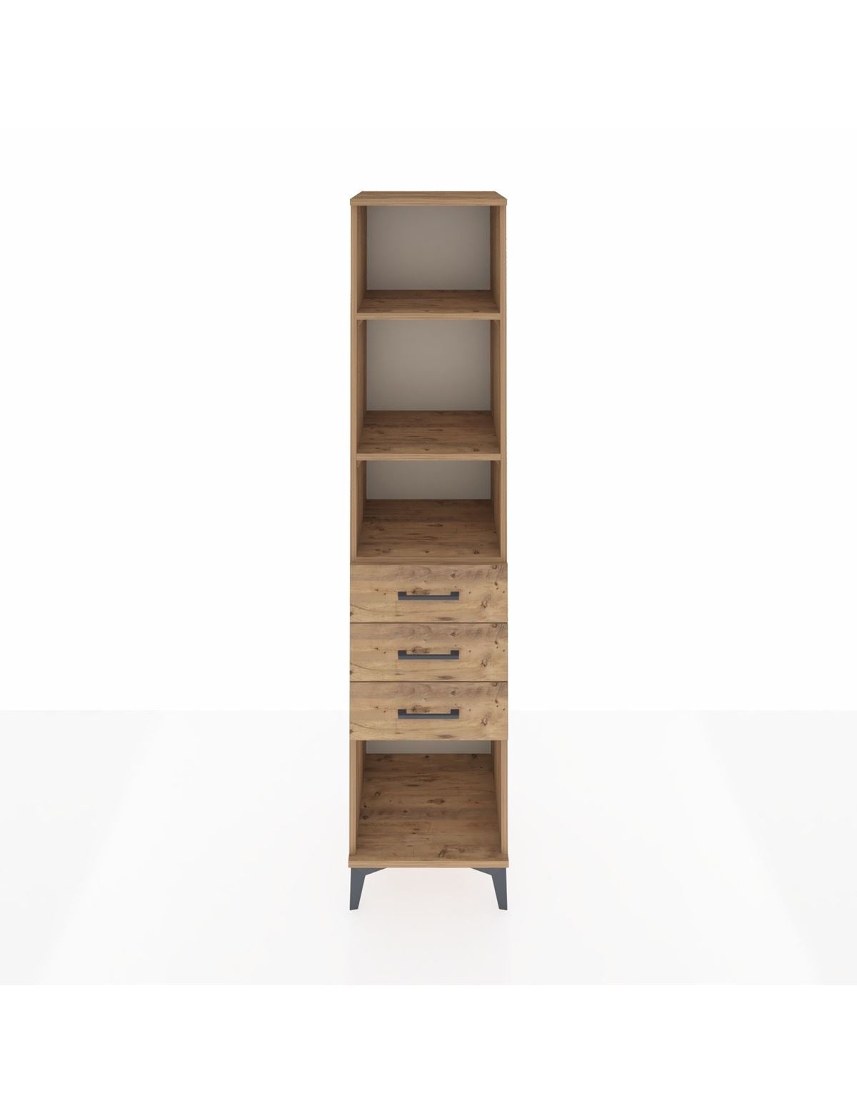 Hyperion Dolap 3 Raflı 3 Çekmeceli 44x44x195 Çam-Çam