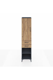 Hyperion Dolap 2 Raflı 2 Çekmeceli Tek Askılı 44x44x195 Antrasit-Çam