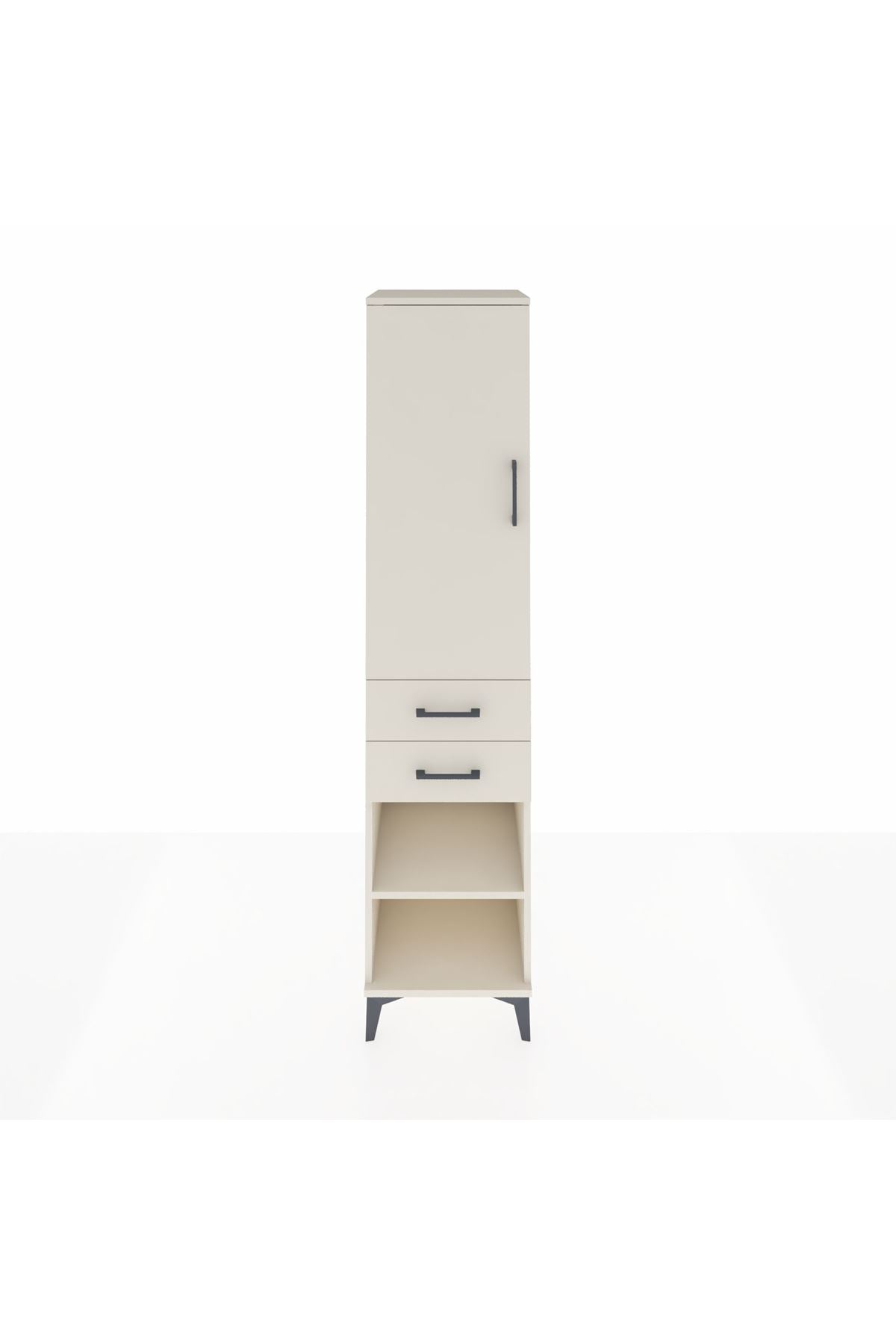 Hyperion Dolap 4 Raflı 2 Çekmeceli Tek Kapaklı 44x44x195 Aytaşı-Aytaşı