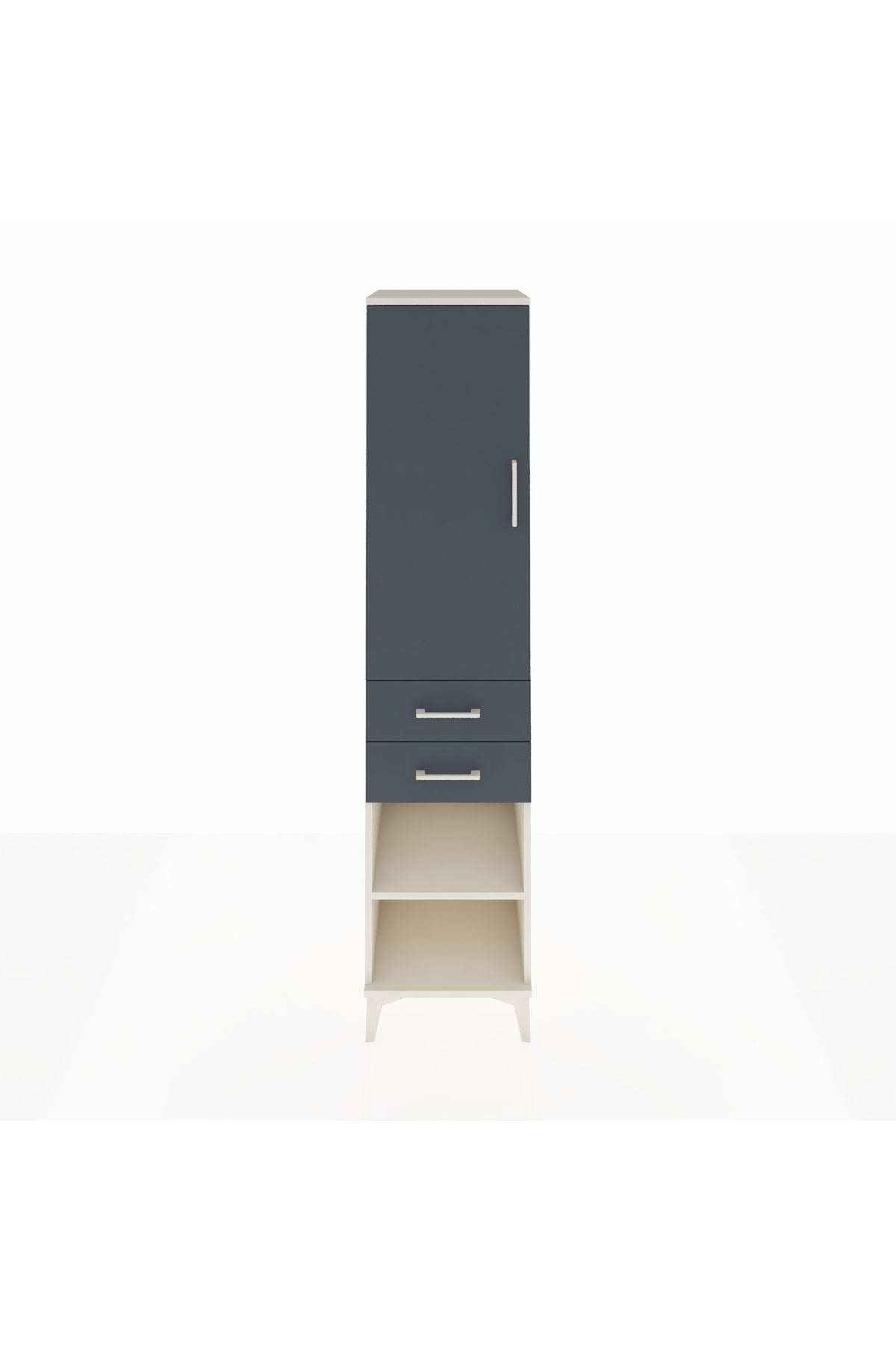 Hyperion Dolap 4 Raflı 2 Çekmeceli Tek Kapaklı 44x44x195 Aytaşı-Antrasit