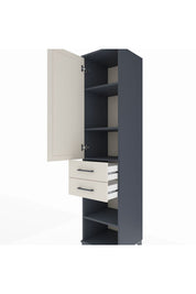 Hyperion Dolap 4 Raflı 2 Çekmeceli Tek Kapaklı 44x44x195 Antrasit-Aytaşı