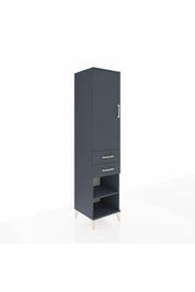 Hyperion Dolap 4 Raflı 2 Çekmeceli Tek Kapaklı 44x44x195 Antrasit-Antrasit