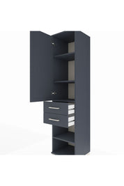 Hyperion Dolap 4 Raflı 2 Çekmeceli Tek Kapaklı 44x44x195 Antrasit-Antrasit