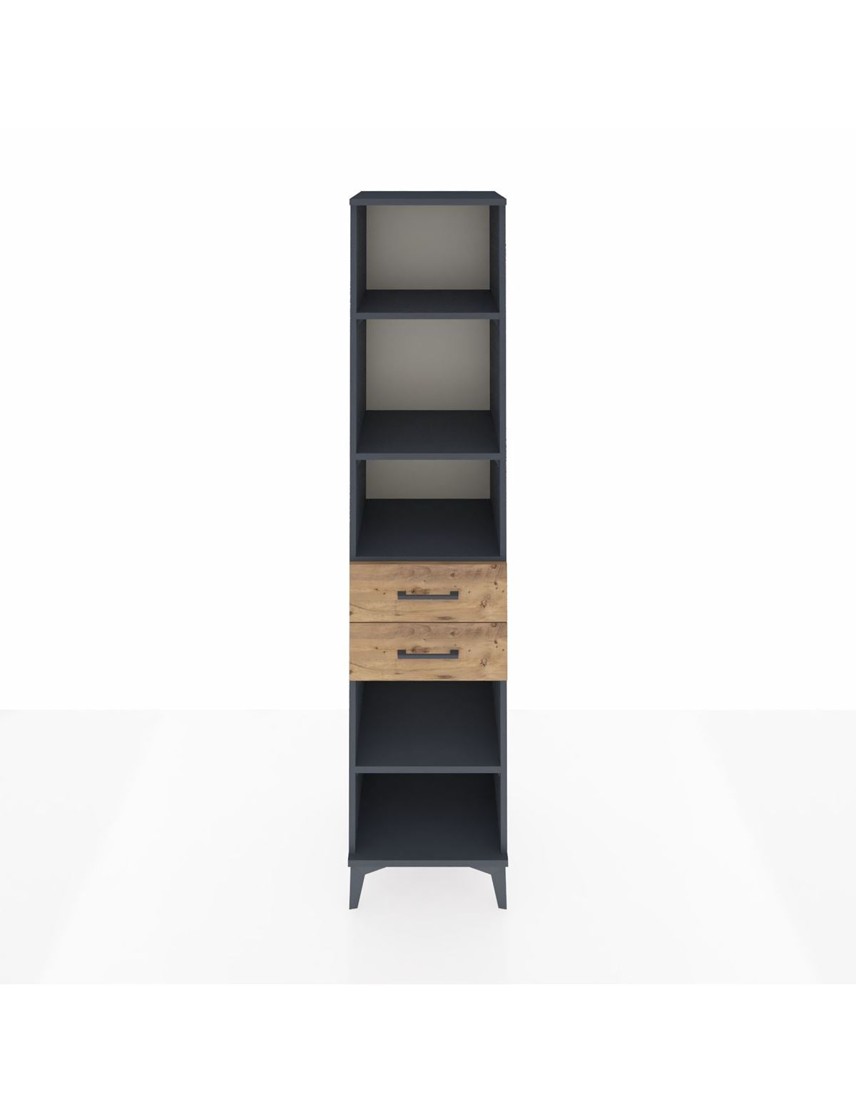 Hyperion Dolap 4 Raflı 2 Çekmeceli 44x44x195 Antrasit-Çam