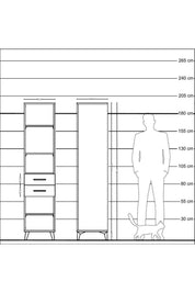 Hyperion Dolap 4 Raflı 2 Çekmeceli 44x44x195 Çam-Aytaşı