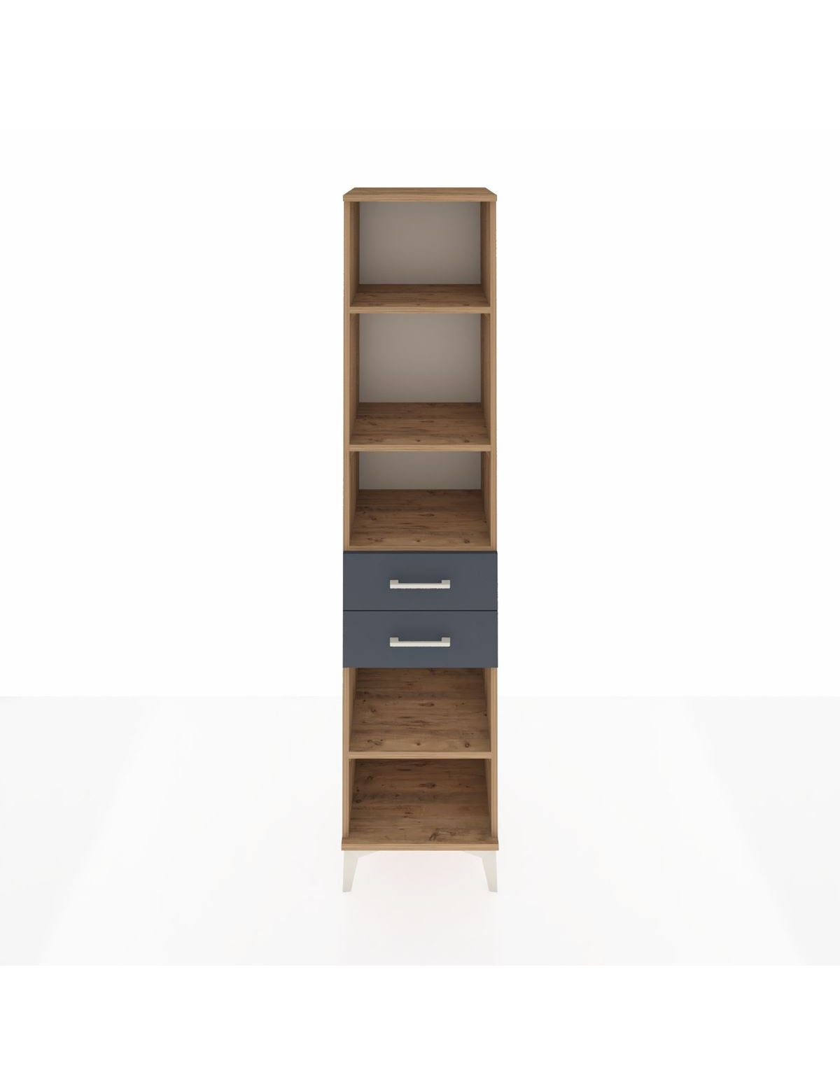 Hyperion Dolap 4 Raflı 2 Çekmeceli 44x44x195 Çam-Antrasit