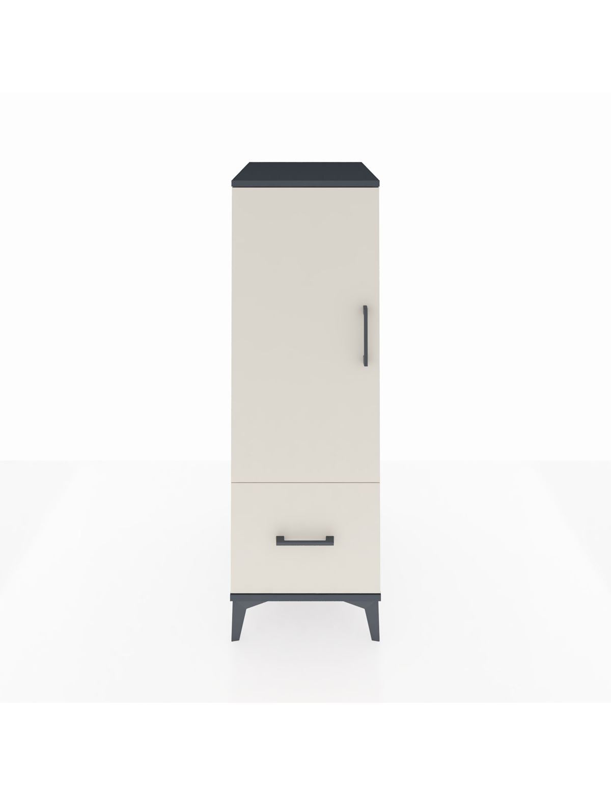 Kronos Dolap 2 Raflı Tek Çekmeceli Tek Kapaklı 44x59x134 Antrasit-Aytaşı