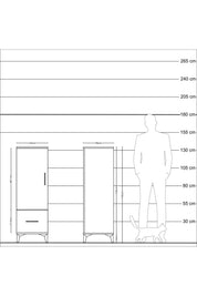 Kronos Dolap 2 Raflı Tek Çekmeceli Tek Kapaklı 44x59x134 Antrasit-Aytaşı
