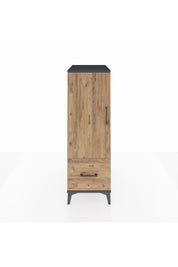 Kronos Dolap 2 Raflı Tek Çekmeceli Tek Kapaklı 44x59x134 Antrasit-Çam