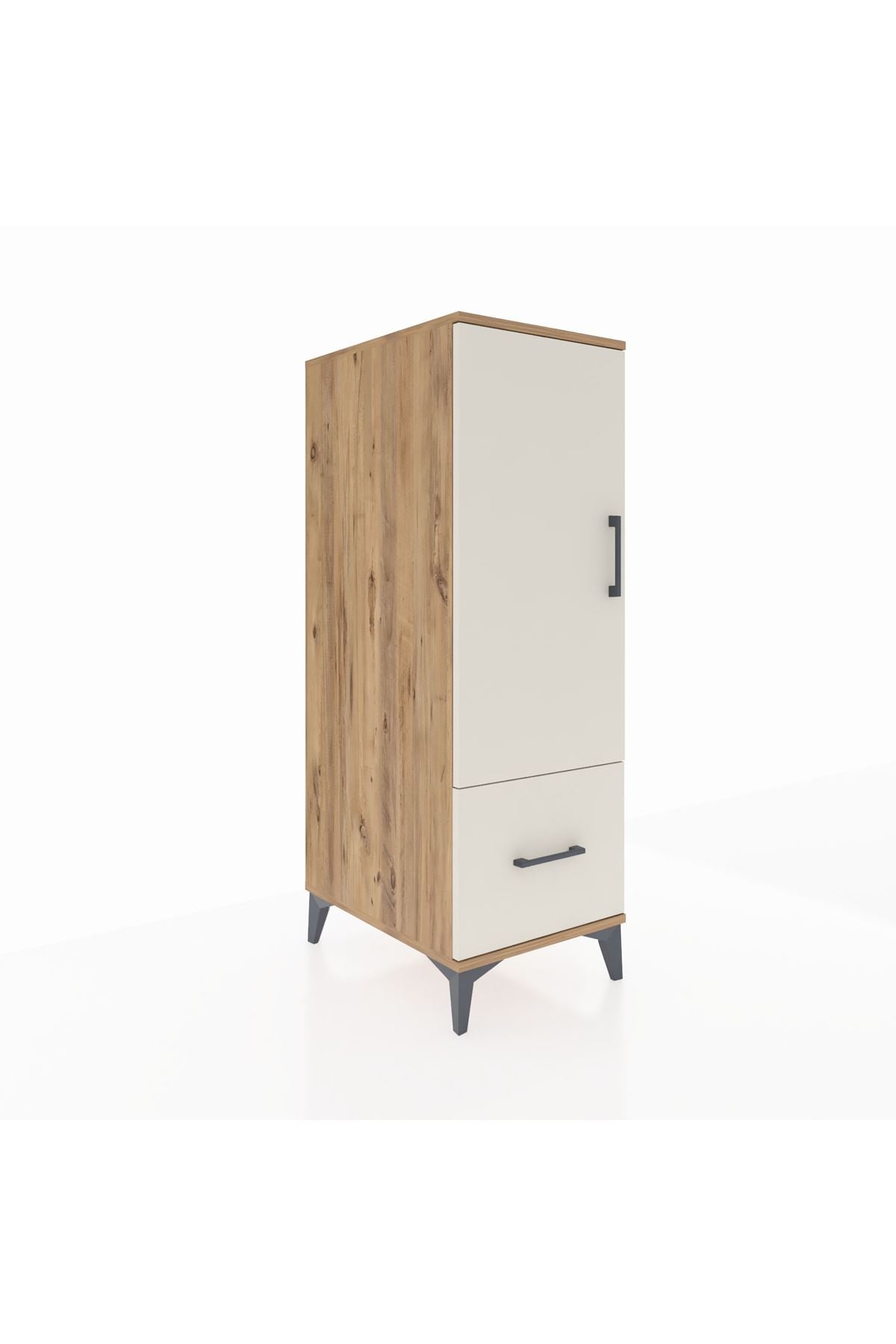 Kronos Dolap 2 Raflı Tek Çekmeceli Tek Kapaklı 44x59x134 Çam-Aytaşı