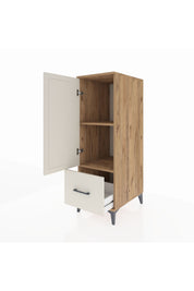 Kronos Dolap 2 Raflı Tek Çekmeceli Tek Kapaklı 44x59x134 Çam-Aytaşı