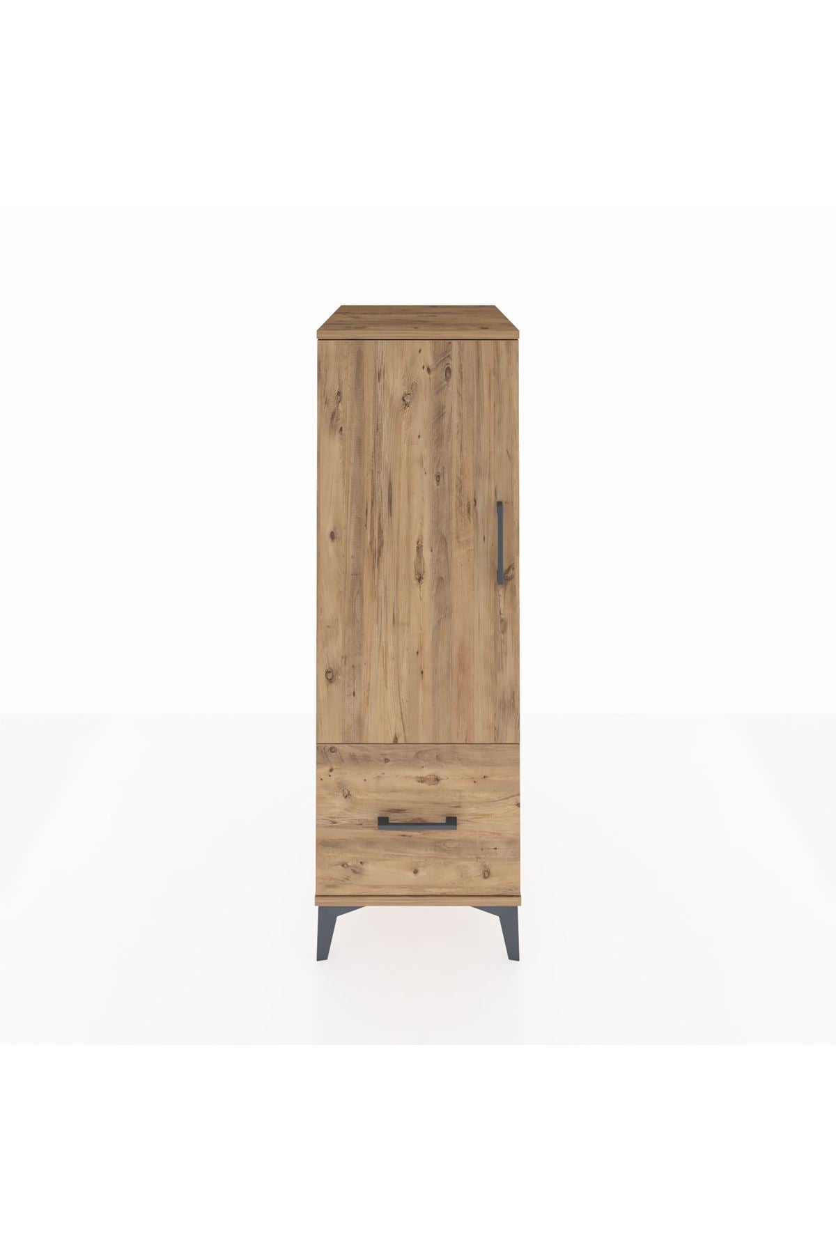 Kronos Dolap 2 Raflı Tek Çekmeceli Tek Kapaklı 44x59x134 Çam-Çam