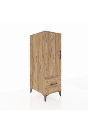 Kronos Dolap 2 Raflı Tek Çekmeceli Tek Kapaklı 44x59x134 Çam-Çam