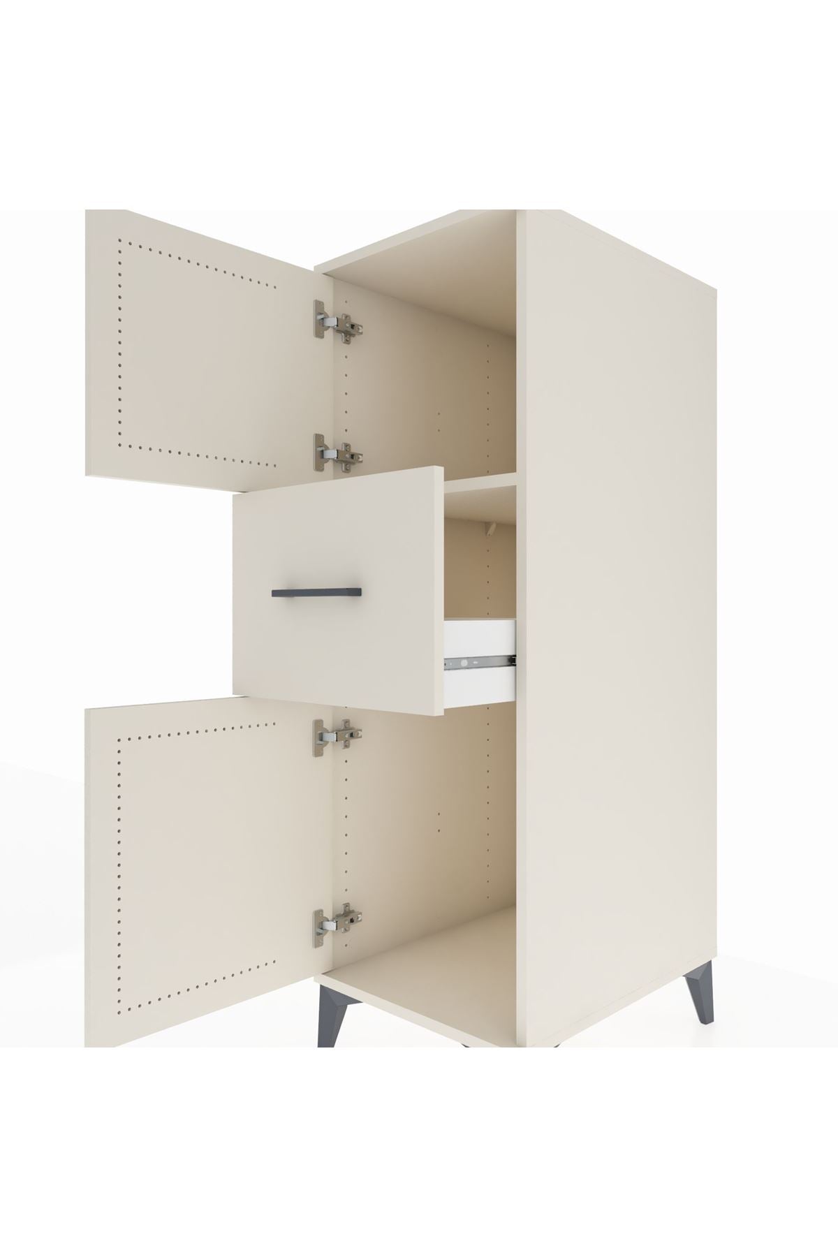 Kronos Dolap Tek Raflı Tek Çekmeceli 2 Kapaklı 44x59x134 Aytaşı-Aytaşı