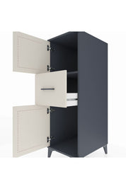 Kronos Dolap Tek Raflı Tek Çekmeceli 2 Kapaklı 44x59x134 Antrasit-Aytaşı