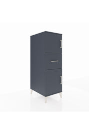 Kronos Dolap Tek Raflı Tek Çekmeceli 2 Kapaklı 44x59x134 Antrasit-Antrasit