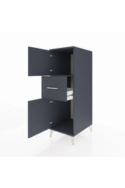 Kronos Dolap Tek Raflı Tek Çekmeceli 2 Kapaklı 44x59x134 Antrasit-Antrasit