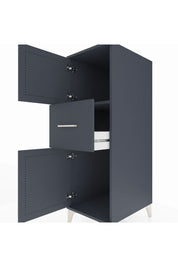 Kronos Dolap Tek Raflı Tek Çekmeceli 2 Kapaklı 44x59x134 Antrasit-Antrasit