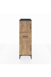 Kronos Dolap Tek Raflı Tek Çekmeceli 2 Kapaklı 44x59x134 Antrasit-Çam